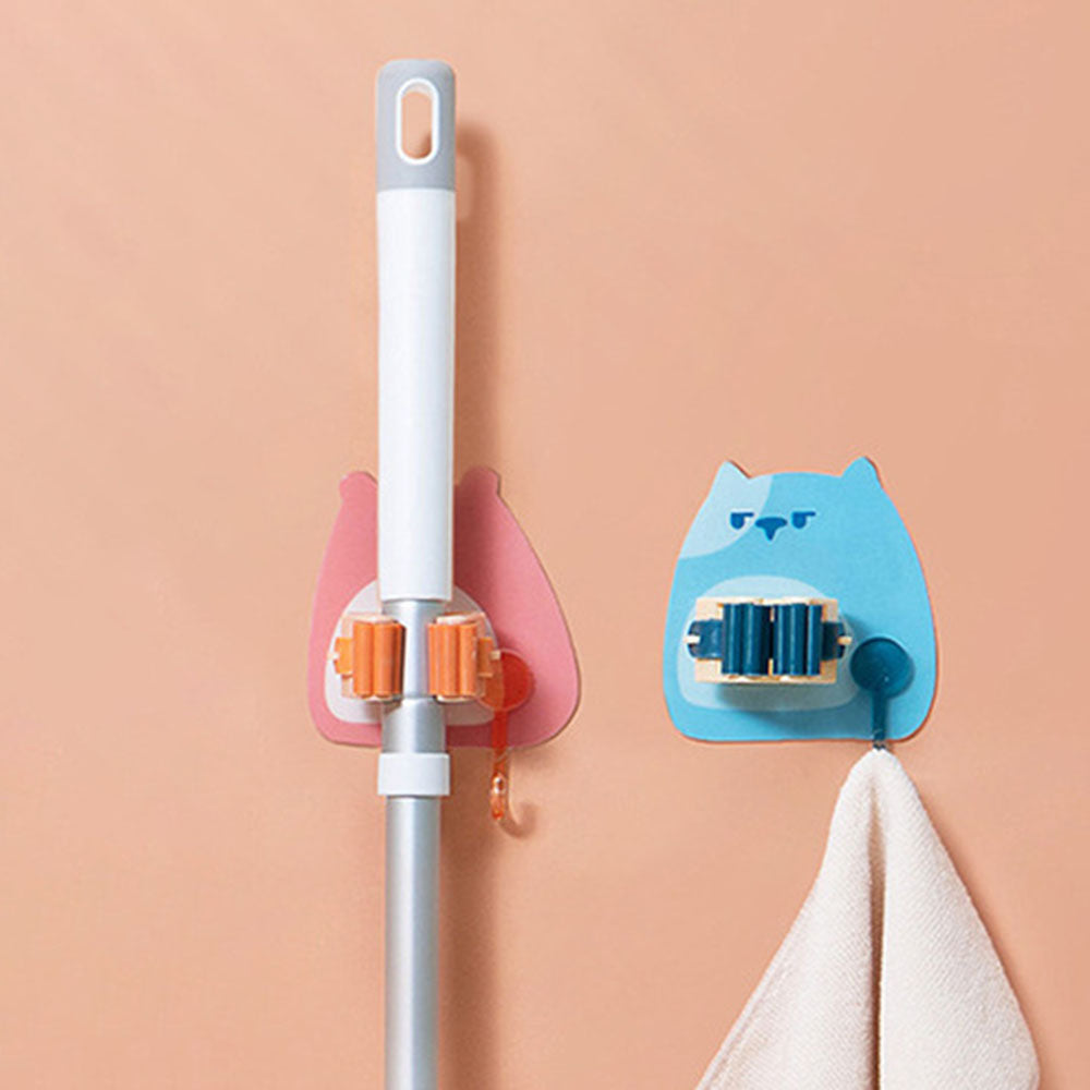 Koupelnový mop Držák na koště Klip bez děrovačky Nástěnný držák štětce na deštníky se závěsným háčkem Koupelnový mop Držák na koště Klip bez děrovačky Nástěnný držák štětce na deštníky se závěsným háčkem